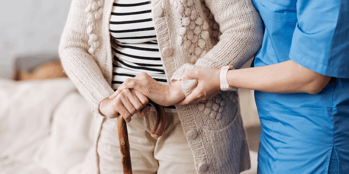 YCFNurseSCFUsingCane_AdobeStock_155405621_700x400